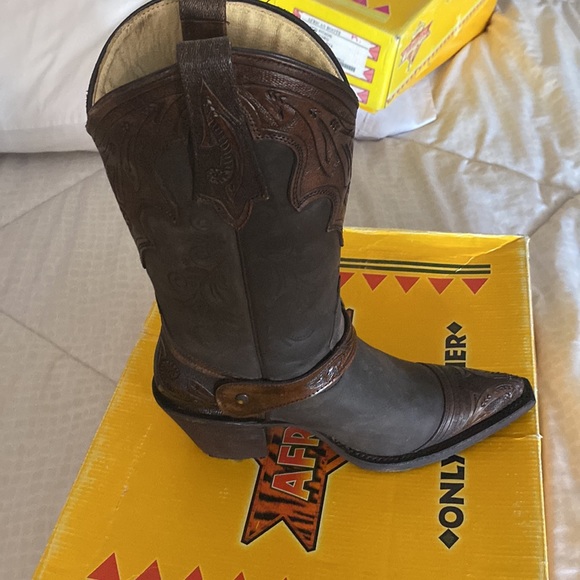 New pointed toe beautiful Cowboy boots women size 9.5 9 8.5 brown Western - Picture 9 of 13